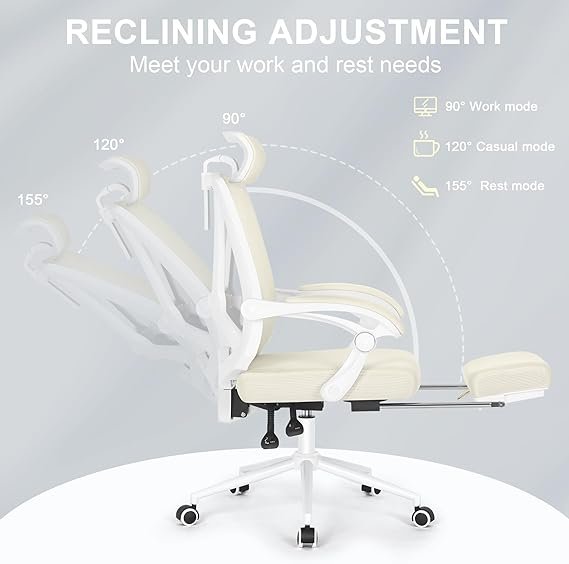 Misolant Ergonomic Office Chair with Footrest