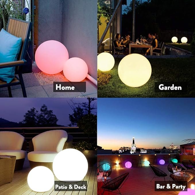 Waterproof Rechargeable LED Glowing Ball Light Globe Lamp