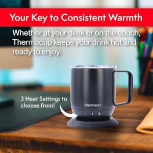 Thermacup Self-Heating Temperature Controlled Coffee Mug with Lid