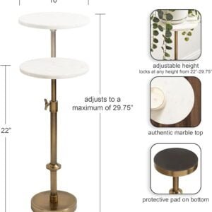 Engles Transitional Round Adjustable-Height Drink Table