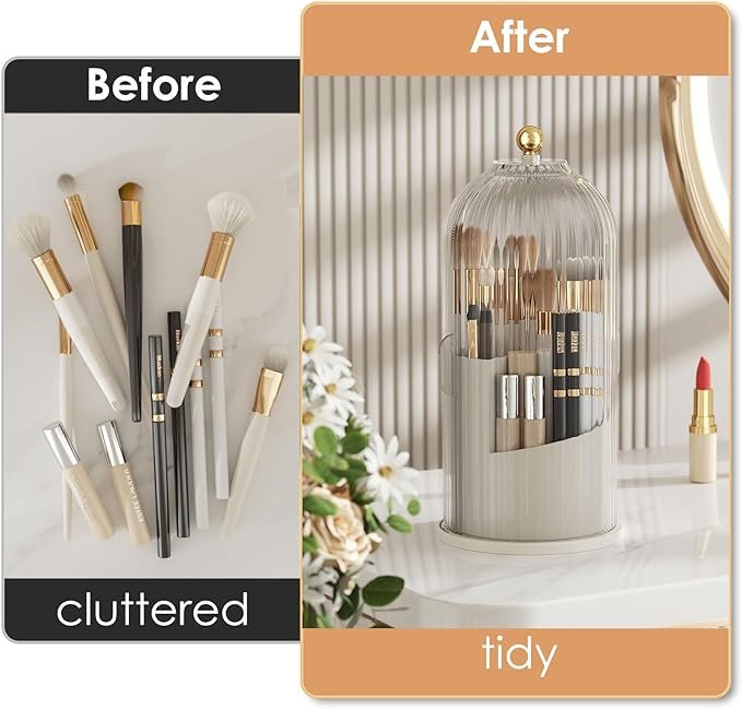 Rotating Makeup Brush Organizer