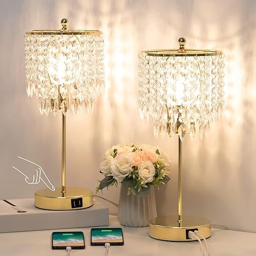 Crystal Table Lamp Set of 2