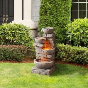 Stacked Stones LED Outdoor Water Fountain