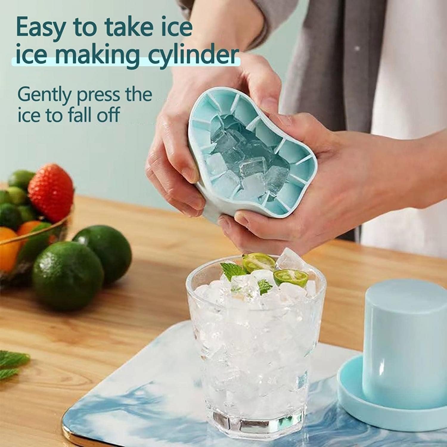 Cylinder Silicone 3D Ice Cubes Maker